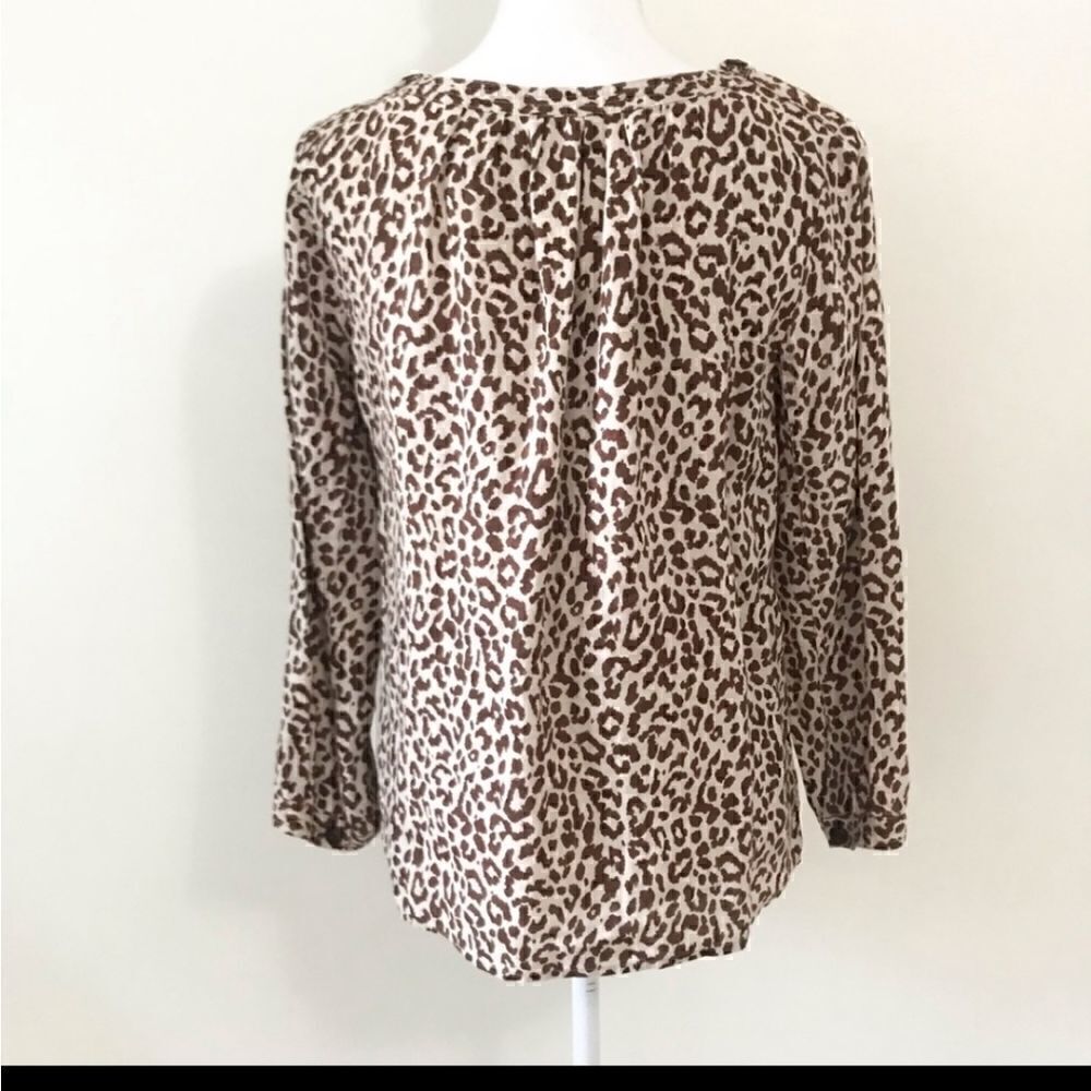J CREW Linen Leopard Blouse - Picture 3 of 7